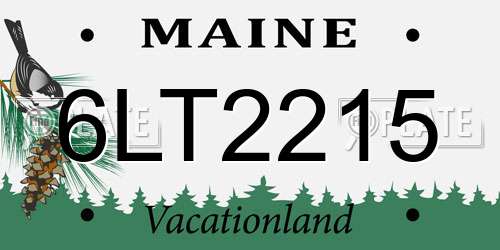 6LT2215 Maine License Plate