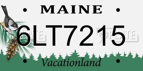 6LT7215 Maine License Plate