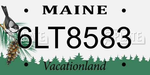 6LT8583 Maine License Plate