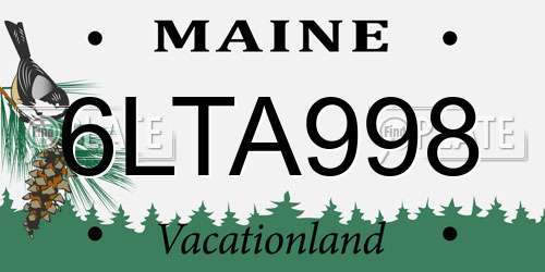 6LTA998 Maine License Plate