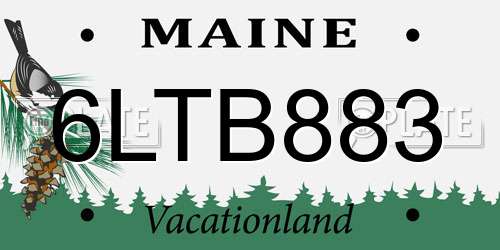 6LTB883 Maine License Plate