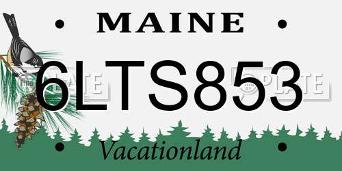 6LTS853 Maine License Plate