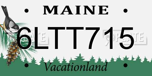 6LTT715 Maine License Plate