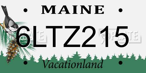 6LTZ215 Maine License Plate