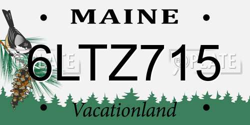 6LTZ715 Maine License Plate