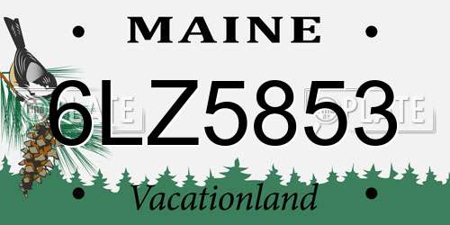 6LZ5853 Maine License Plate