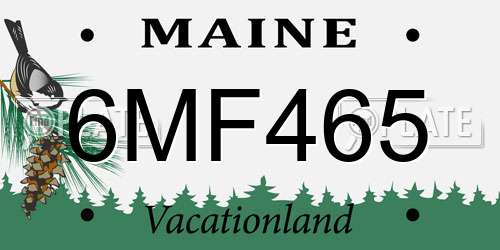 6MF465 Maine License Plate