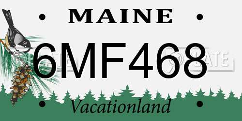 6MF468 Maine License Plate