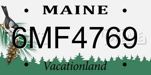 6MF4769 Maine License Plate