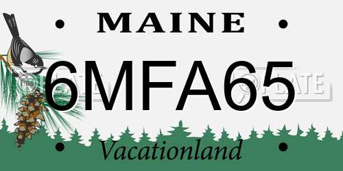 6MFA65 Maine License Plate