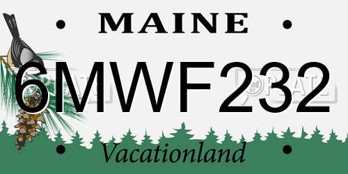 6MWF232 Maine License Plate