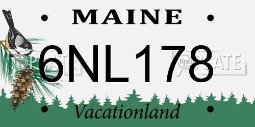 6NL178 Maine License Plate