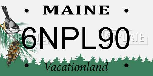 6NPL90 Maine License Plate