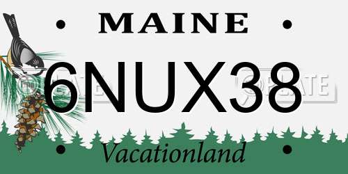 6NUX38 Maine License Plate