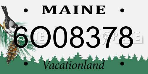 6O08378 Maine License Plate