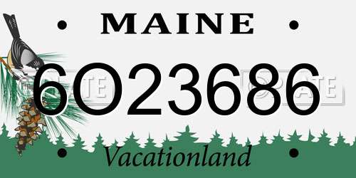 6O23686 Maine License Plate