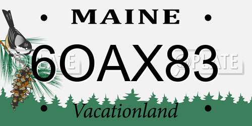 6OAX83 Maine License Plate