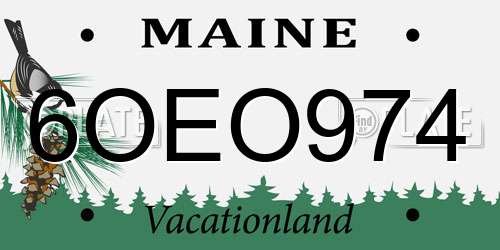 6OEO974 Maine License Plate