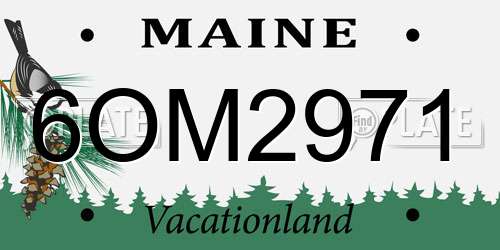 6OM2971 Maine License Plate