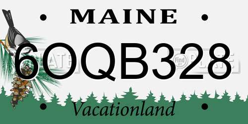 6OQB328 Maine License Plate