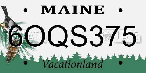 6OQS375 Maine License Plate