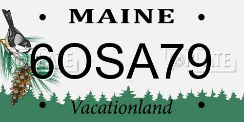 6OSA79 Maine License Plate