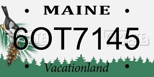 6OT7145 Maine License Plate