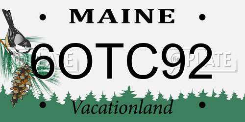 6OTC92 Maine License Plate