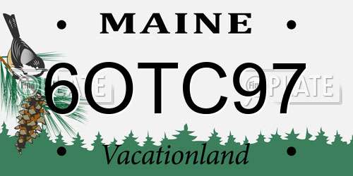 6OTC97 Maine License Plate