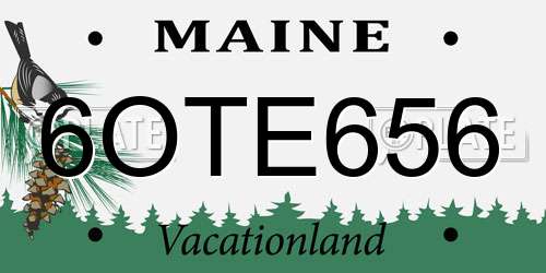 6OTE656 Maine License Plate