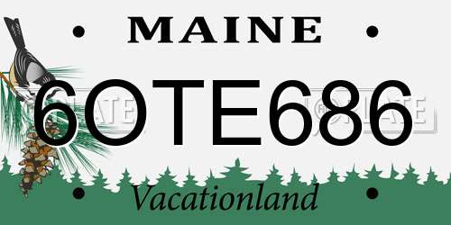 6OTE686 Maine License Plate