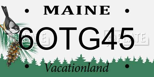 6OTG45 Maine License Plate