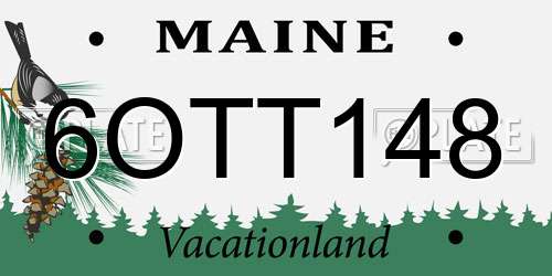 6OTT148 Maine License Plate