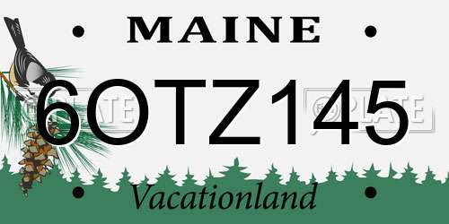 6OTZ145 Maine License Plate