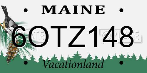 6OTZ148 Maine License Plate
