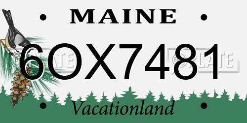 6OX7481 Maine License Plate
