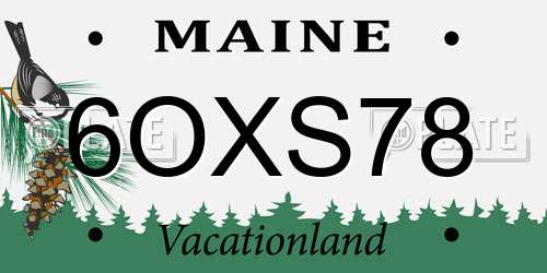 6OXS78 Maine License Plate