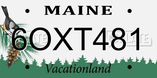 6OXT481 Maine License Plate