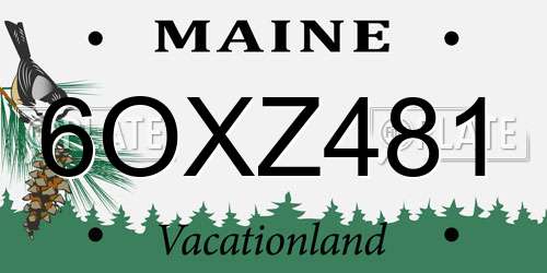 6OXZ481 Maine License Plate