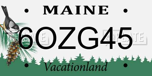 6OZG45 Maine License Plate