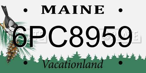 6PC8959 Maine License Plate