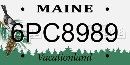6PC8989 Maine License Plate