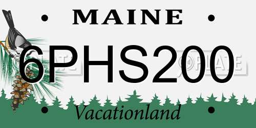 6PHS200 Maine License Plate