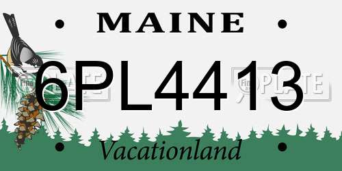 6PL4413 Maine License Plate