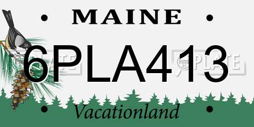 6PLA413 Maine License Plate