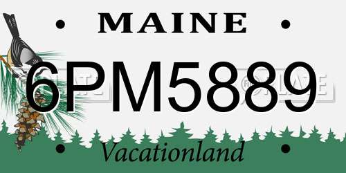6PM5889 Maine License Plate