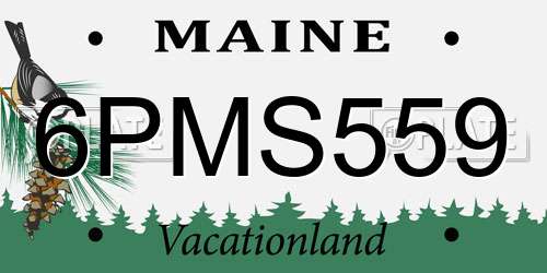 6PMS559 Maine License Plate