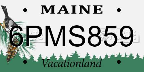 6PMS859 Maine License Plate