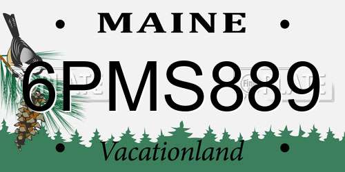 6PMS889 Maine License Plate