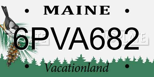 6PVA682 Maine License Plate